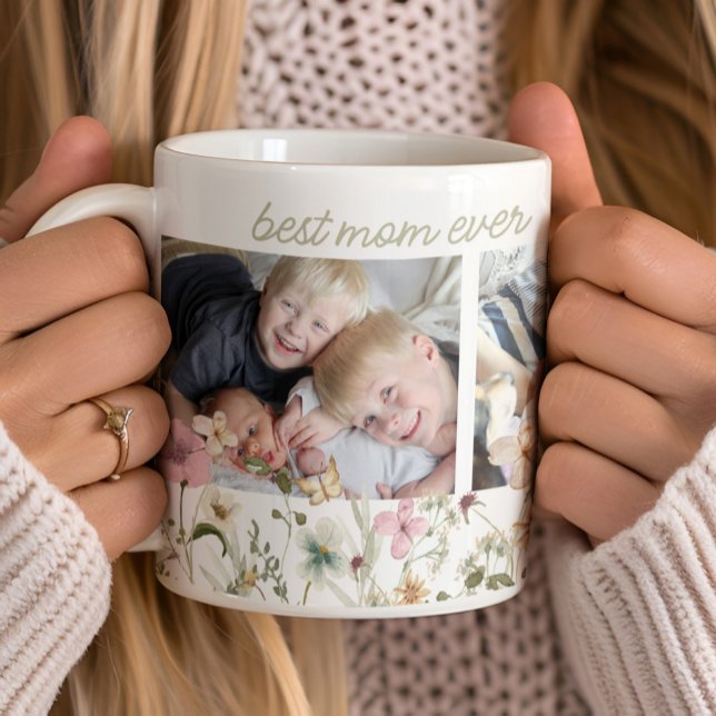 Beste Mama je Wildblume Foto Kaffeetasse (Von Creator hochgeladen)