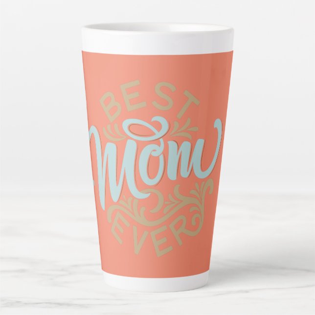 Beste Mama je Word Art Milchtasse (Vorderseite)