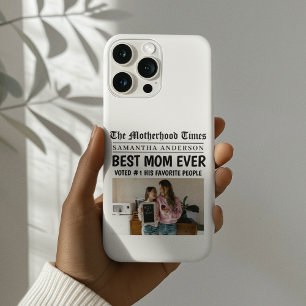 Beste Mama je Zeitung Individuelle Name & Foto iPhone 16 Pro Hülle