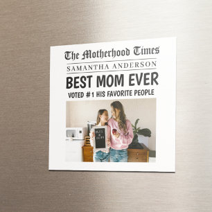 Beste Mama je Zeitung Individuelle Name & Foto Magnet