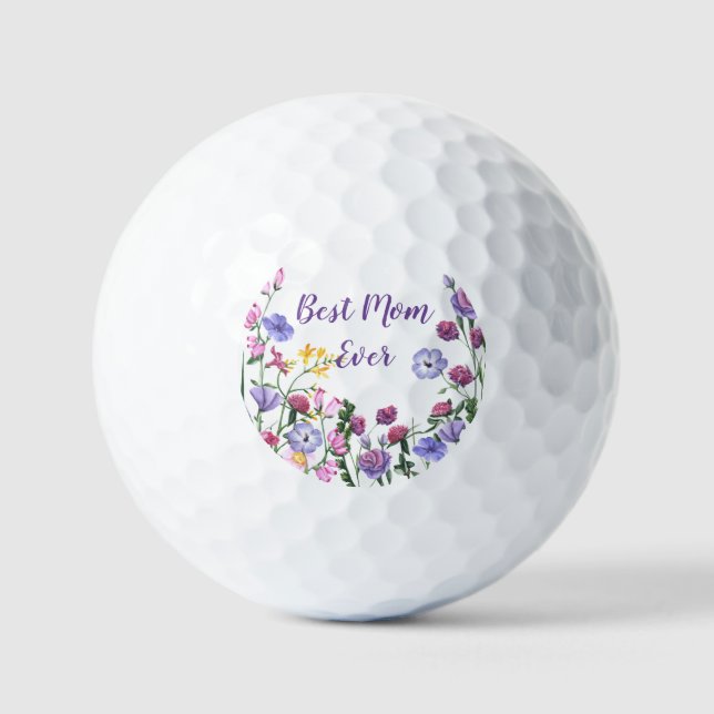 Beste Mama je Zitat Sommergarten Blume Golfball (Vorderseite)