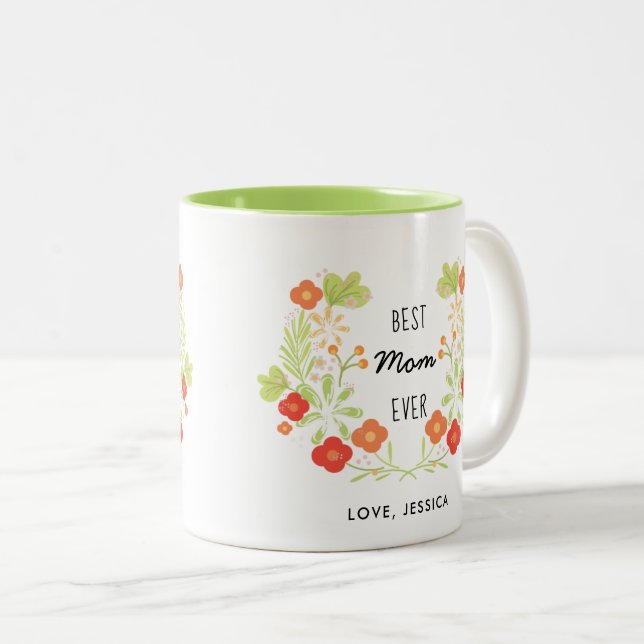 Beste Mama je zwei Töne Kaffee Tasse (VorderseiteRechts)