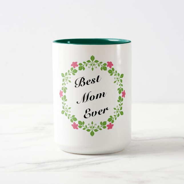 Beste Mama je Zweifarbige Tasse (Mittel)
