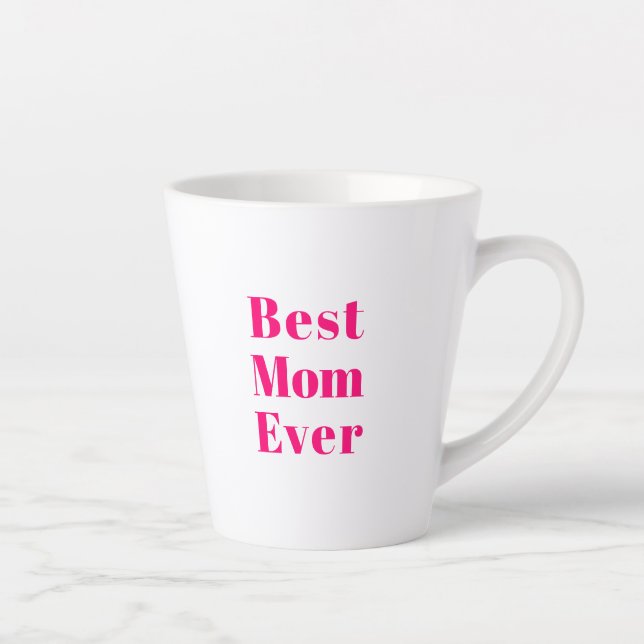 Beste Mama Jeden heißen rosa, moderne Typografie Milchtasse (Rechts)