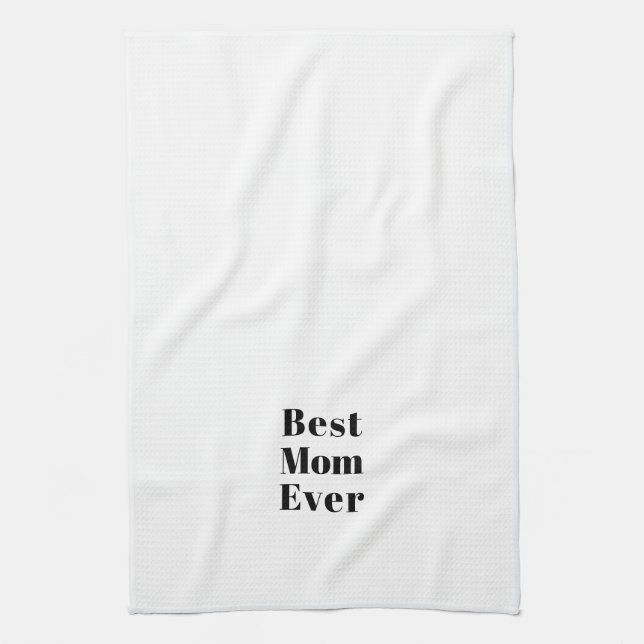 Beste Mama Jeden Schwarz-weißen modernen Typografi Geschirrtuch (Vertikal)