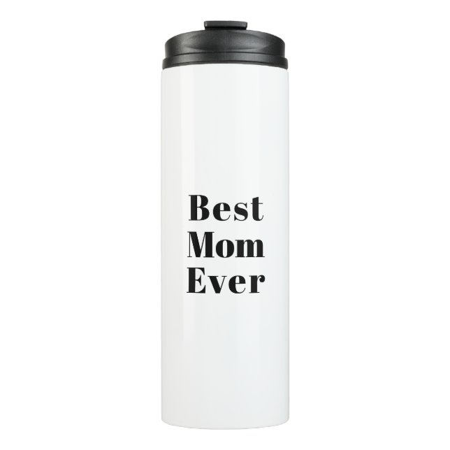 Beste Mama Jeden Schwarz-weißen modernen Typografi Thermosbecher (Vorderseite)