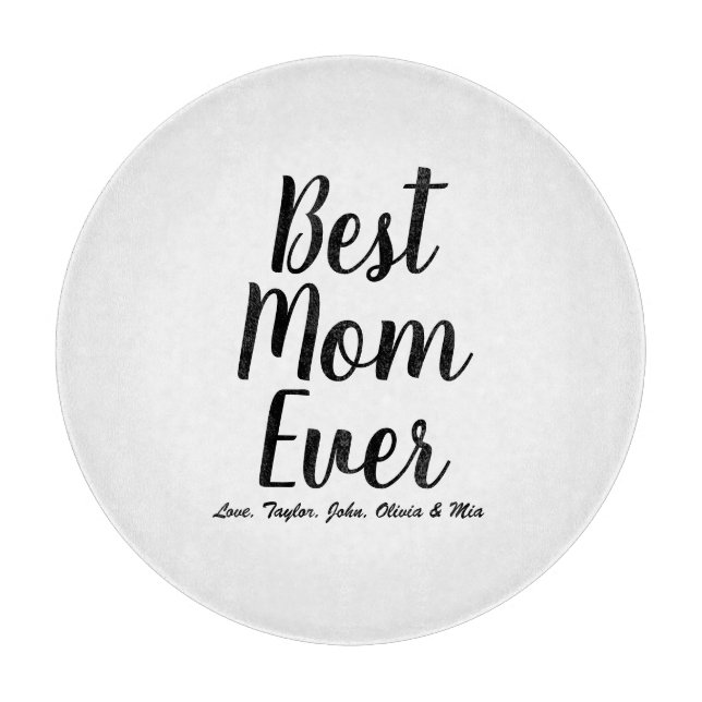 Beste Mama Jeden schwarz-weißen Text eines benutze Schneidebrett (Vorderseite)