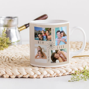 Beste Mama jedes Jahr 8 Fotocollage Beige Kaffeetasse