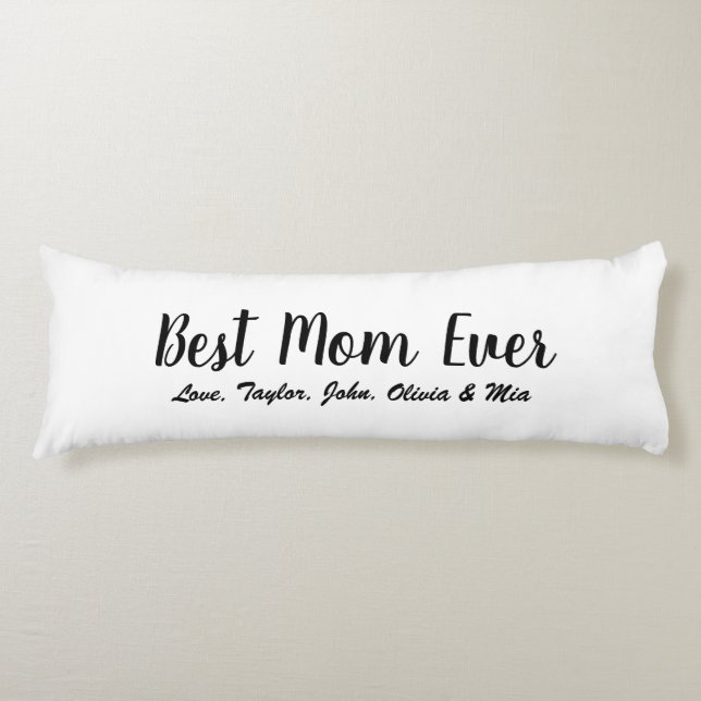 Beste Mama Jedes Schwarz-weiße benutzerdefinierte  Seitenschläferkissen (Vorderseite)