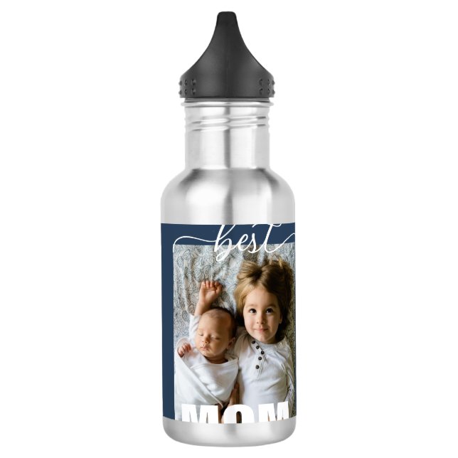 Beste MAMA Kinder Foto Muttertag Edelstahlflasche (Links)