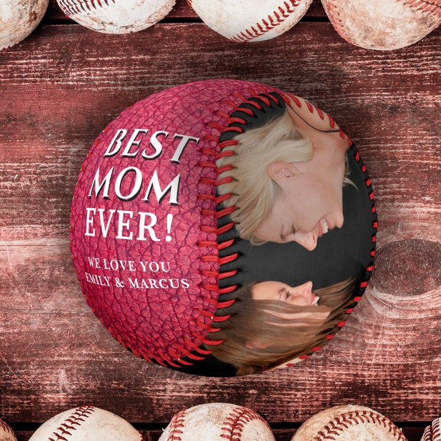 Beste Mama Leder drucken Muttertag FotoCollage Baseball (Von Creator hochgeladen)