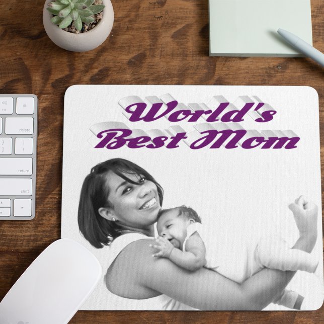 Beste Mama lila Foto Mousepad (Von Creator hochgeladen)