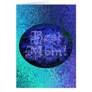 Beste Mama mit Hintergrund der blauen Blume