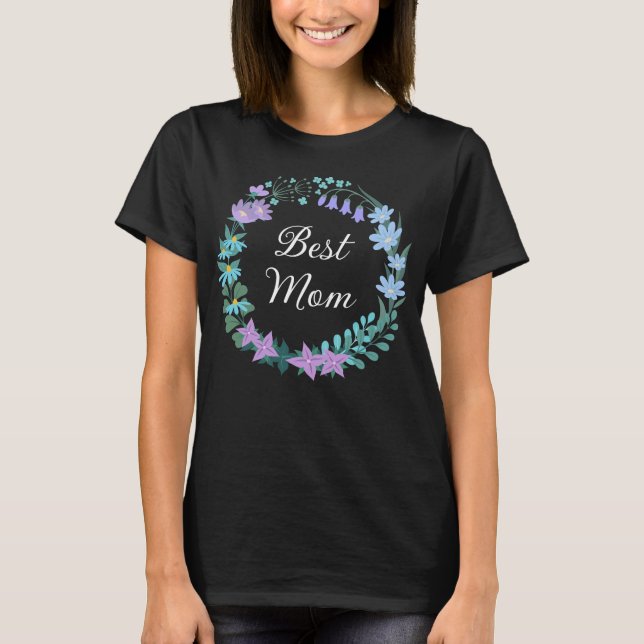 Beste Mama Mutter Bluebells Grünes Bad T-Shirt (Vorderseite)