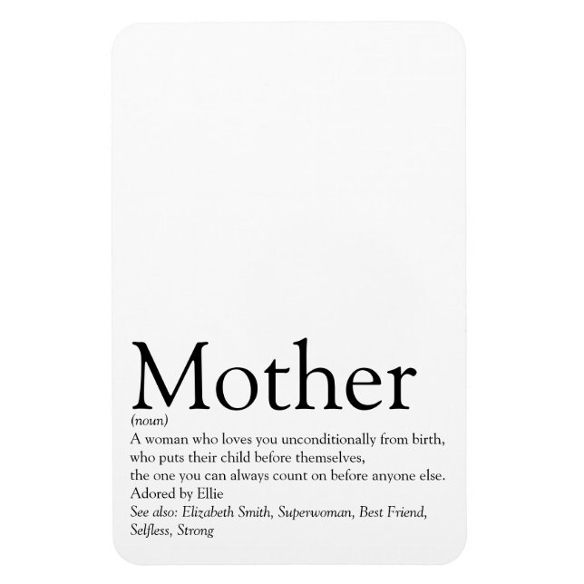 Beste Mama, Mutter, Mutterdefinition Magnet (Vertikal)