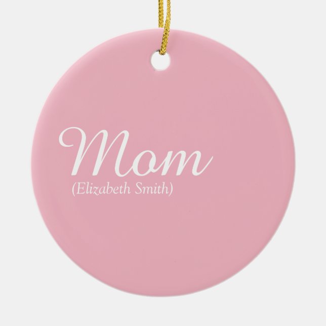 Beste Mama, Mutter, Muttersprache, rosa Skript Keramik Ornament (Vorne)