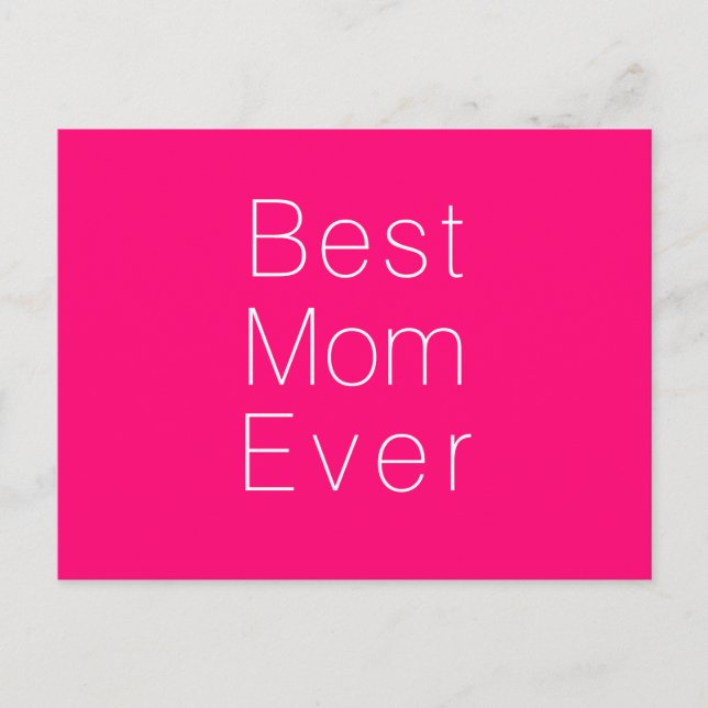 Beste Mama, Muttertag, minimalistische Fuchsie Postkarte (Vorderseite)