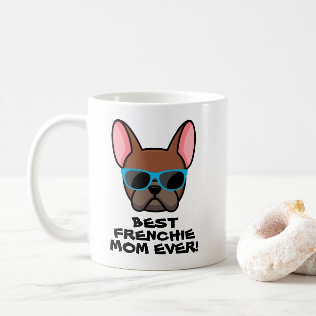 Beste Mama Muttertag Rote Fawn Frenchie Kaffeetasse (Mit Donut)
