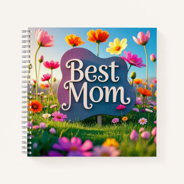 Beste Mama Muttertagsblume Garten Notizbuch (Vorderseite)
