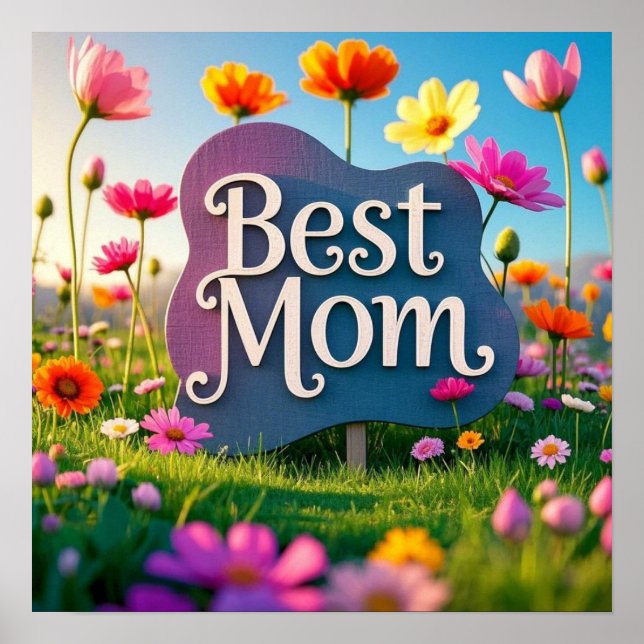 Beste Mama Muttertagsblume Garten Poster (Vorne)