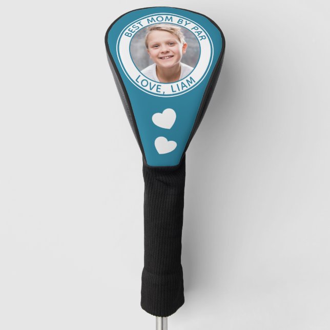 Beste Mama nach Par-benutzerdefinierten Foto-Namen Golf Headcover (Vorderseite)