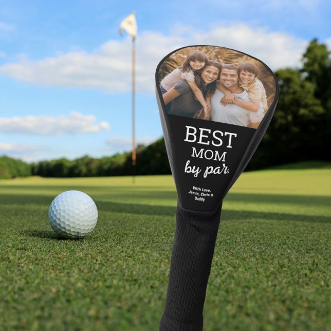 Beste Mama nach Par Custom Foto Moderne Golf Headcover (Best mom by par, photo golf club head cover )