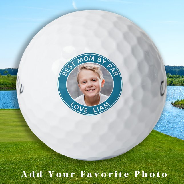 Beste Mama nach Par Custom Foto Name Golf Balls Golfball (Von Creator hochgeladen)
