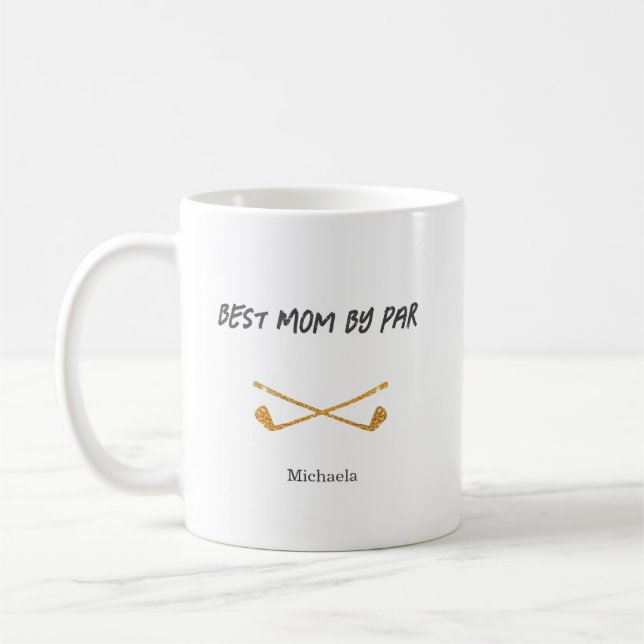Beste Mama nach Par Glitzer Golf Kaffeetasse (Links)