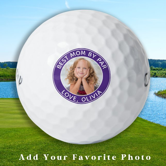 Beste Mama nach Par Personalisiert Foto Golfball (Von Creator hochgeladen)