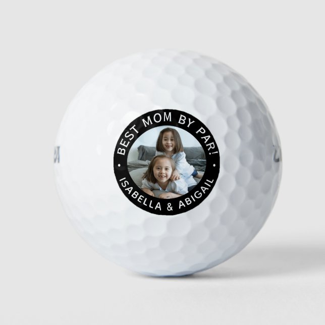 Beste Mama Par Foto Black Golf Balls Golfball (Vorderseite)