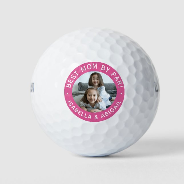 Beste Mama Par Foto Pink Golf Balls Golfball (Vorderseite)