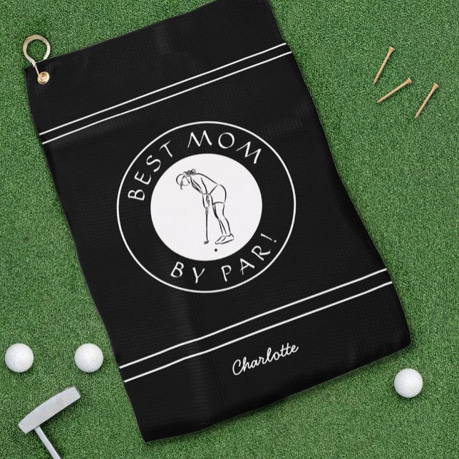 Beste Mama Par Golfer Pro Sport Funny Black Niedli Golfhandtuch (Von Creator hochgeladen)