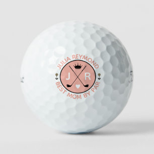 Beste Mama Par Monogramm Goldschmied Pfirsich Golfball