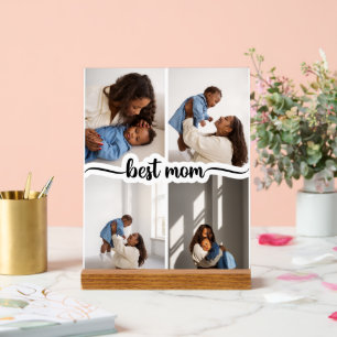 Beste Mama Personalisiert 4 FotoCollage Acrylschild