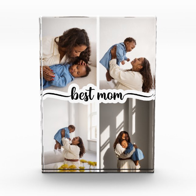 Beste Mama Personalisiert 4 FotoCollage Fotoblock (Vorderseite)