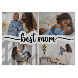 Beste Mama Personalisiert 4 FotoCollage Schneidebrett