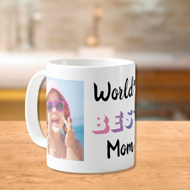 Beste Mama Personalisierte Fotos Rosa Lila Kaffeetasse (Von Creator hochgeladen)