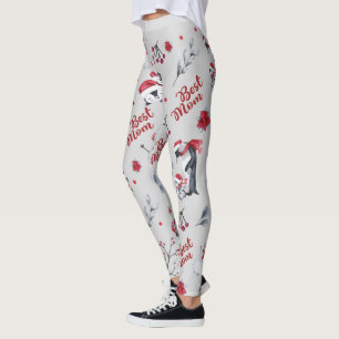 Beste Mama Pinguin Weihnachtsmuster Leggings