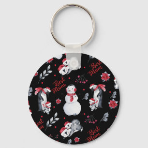 Beste-Mama-Pinguin-Weihnachtsmuster Schlüsselanhänger