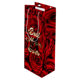 Beste Mama pro Herz Rote Rosen Blauer Geschenktüte Für Weinflaschen