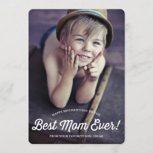 Beste Mama   Retro Calligraphy Mother's Day Card Karte