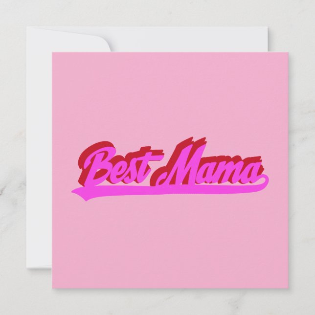 Beste Mama Retro Rosa Rot Typography (Vorderseite)