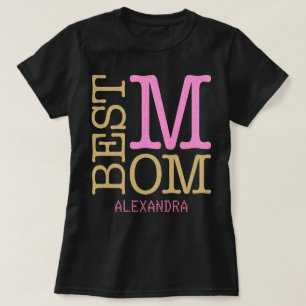 Beste Mama Rosa Glitzer Name Personalisiert T-Shirt