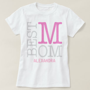 Beste Mama Rosa Silver Glitzer Name Personalisiert T-Shirt