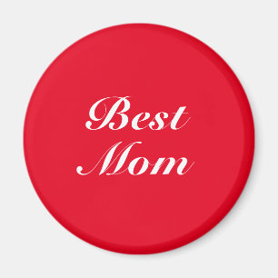 Beste Mama Rot-Weiß-Schrift Magnet