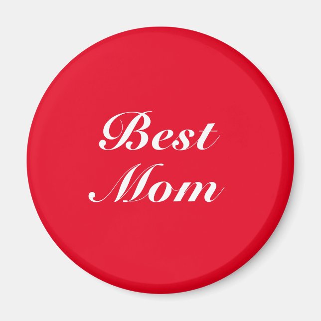 Beste Mama Rot-Weiß-Schrift Magnet (Vorne)