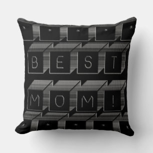 Beste Mama Schattierungen von Grau Blöcke & schwar Kissen