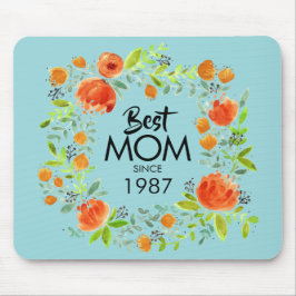 Beste Mama seit Wasserfarben Blumenmousepad Mousepad