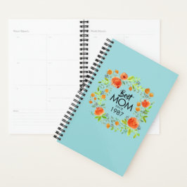 Beste Mama seit Watercolor Floral Planner Planer