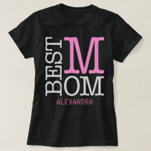 Beste Mama Silberrosa Glitzer Name Personalisiert T-Shirt